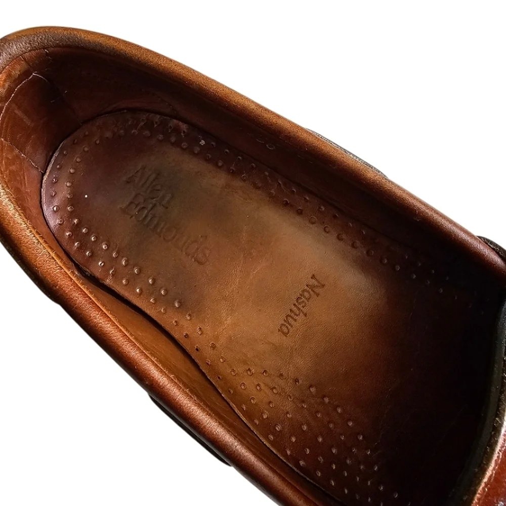 Allen Edmonds Nashua Pebbled Leather Tassel Loafers 7.5 Old Money Modern Preppy